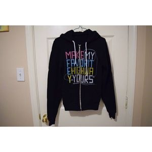 AMERICAN APPAREL Black My Favorite Highway Band Hoodie | Size XS